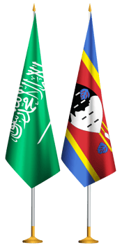 Eswatini,Saudi Arabia flags together png