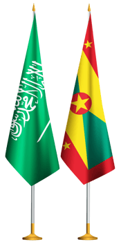 Grenada,Saudi Arabia flags together png