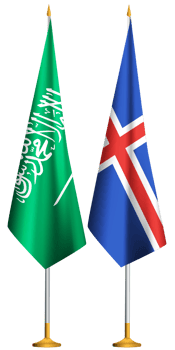 Iceland,Saudi Arabia flags together png