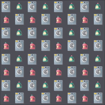 laundry machine and detergen pattern vector