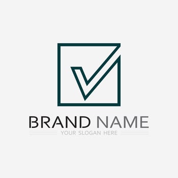 check mark symbol and logo icon vector
