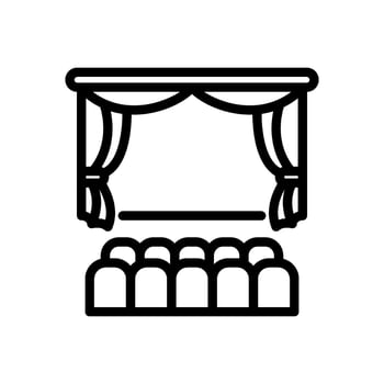 theater icon vector in line style