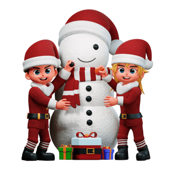3D Character Christmas Couple Illustration png