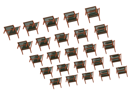 Modern chair isolated on background. 3d rendering - illustration png