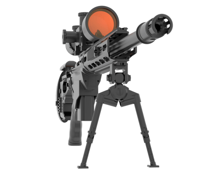 Firearm with scope isolated on background. 3d rendering - illustration png