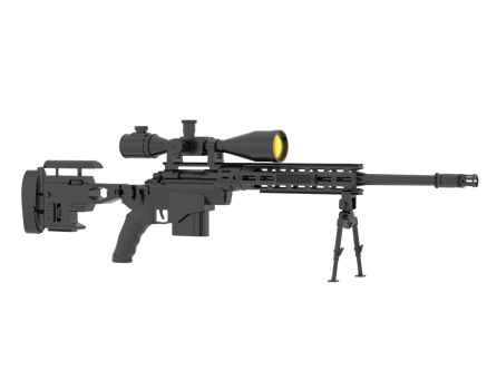 Firearm with scope isolated on background. 3d rendering - illustration png