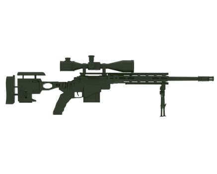 Firearm with scope isolated on background. 3d rendering - illustration png