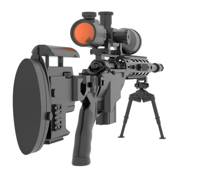 Firearm with scope isolated on background. 3d rendering - illustration png