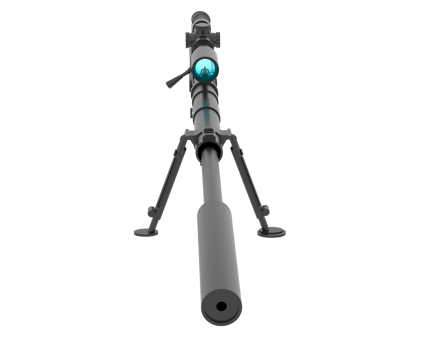 Firearm with scope isolated on background. 3d rendering - illustration png