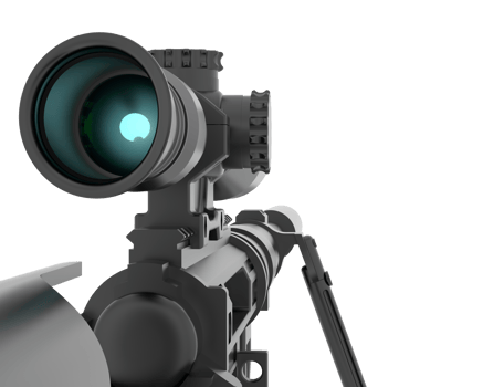 Firearm with scope isolated on background. 3d rendering - illustration png