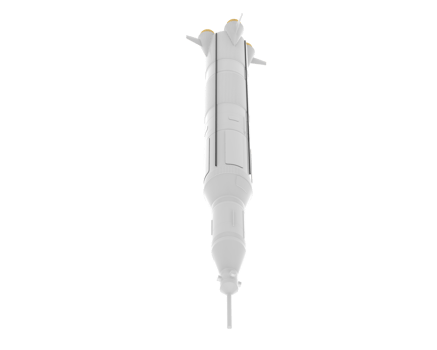 Rocket isolated on background. 3d rendering - illustration png