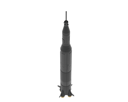 Rocket isolated on background. 3d rendering - illustration png