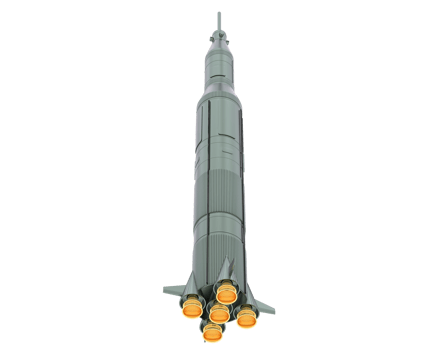 Rocket isolated on background. 3d rendering - illustration png