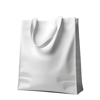 Invisible Glamour, White Bag Mockup on Transparent Background png