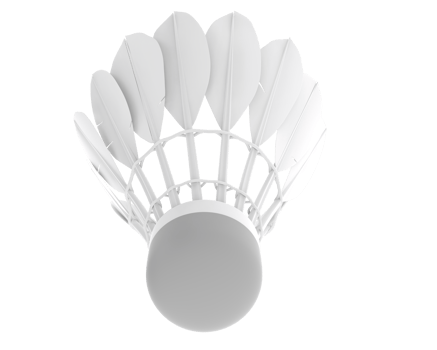 Realistic shuttlecock isolated on background. 3d rendering - illustration png