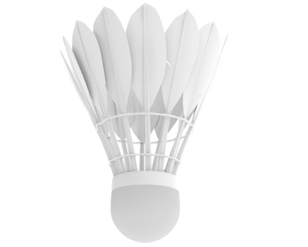 Realistic shuttlecock isolated on background. 3d rendering - illustration png
