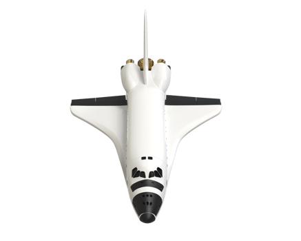 Space ship isolated on background. 3d rendering - illustration png