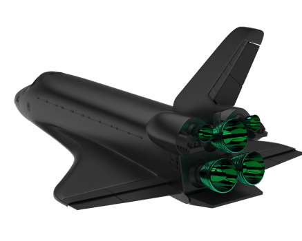 Space ship isolated on background. 3d rendering - illustration png