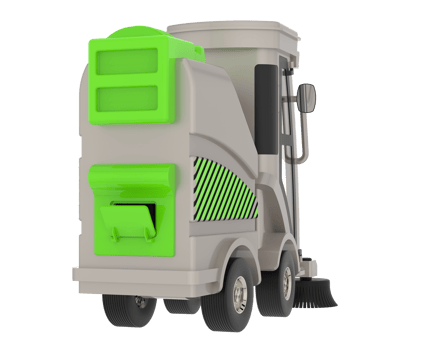 Street sweeper isolated on  background. 3d rendering - illustration png