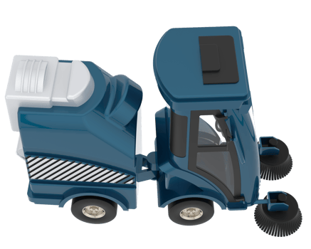 Street sweeper isolated on  background. 3d rendering - illustration png