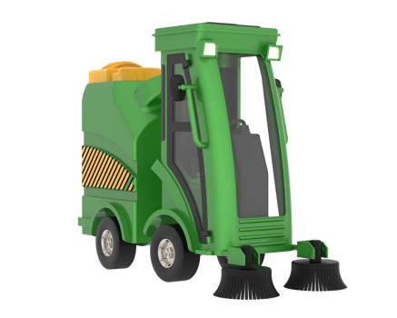Street sweeper isolated on  background. 3d rendering - illustration png