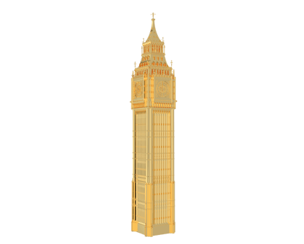 Big Ben isolated on background. 3d rendering - illustration png