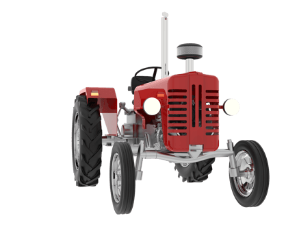 Old tractor isolated on background. 3d rendering - illustration png