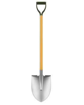 Shovel isolated on background. 3d rendering - illustration png