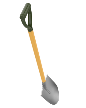 Shovel isolated on background. 3d rendering - illustration png