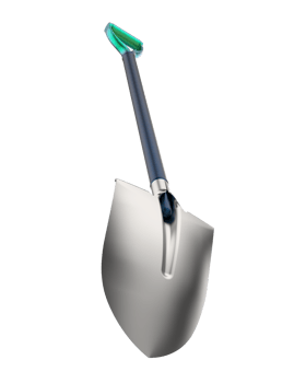 Shovel isolated on background. 3d rendering - illustration png