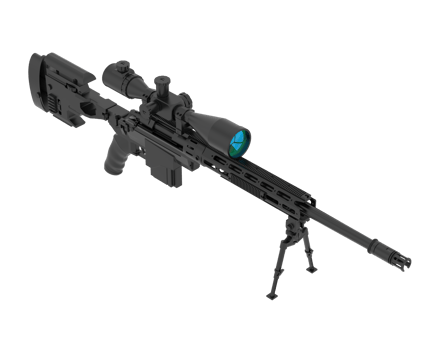 Firearm with scope isolated on  background. 3d rendering - illustration png
