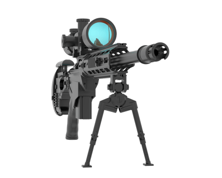 Firearm with scope isolated on  background. 3d rendering - illustration png
