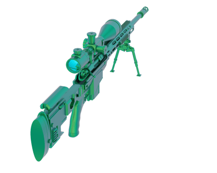 Firearm with scope isolated on  background. 3d rendering - illustration png