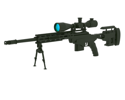 Firearm with scope isolated on  background. 3d rendering - illustration png