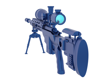 Firearm with scope isolated on  background. 3d rendering - illustration png