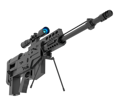 Firearm with scope isolated on  background. 3d rendering - illustration png