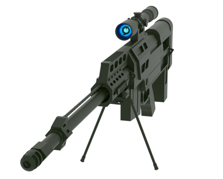 Firearm with scope isolated on  background. 3d rendering - illustration png