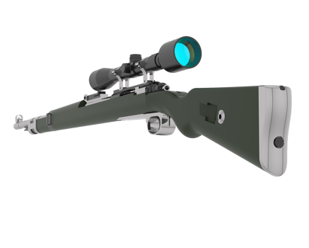 Firearm with scope isolated on  background. 3d rendering - illustration png