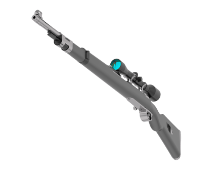 Firearm with scope isolated on  background. 3d rendering - illustration png