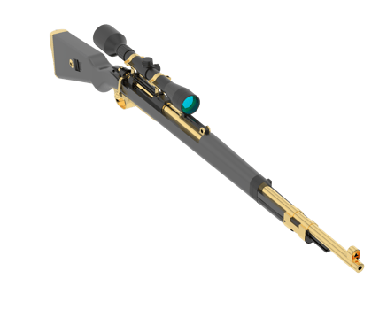 Firearm with scope isolated on  background. 3d rendering - illustration png
