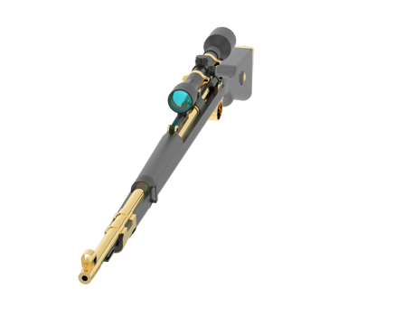 Firearm with scope isolated on  background. 3d rendering - illustration png