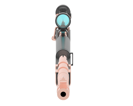 Firearm with scope isolated on  background. 3d rendering - illustration png