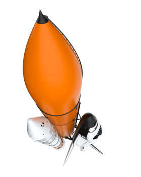 Space shuttle scene. Perspective view isolated on  background. 3d rendering - illustration png