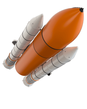Space shuttle scene. Perspective view isolated on  background. 3d rendering - illustration png