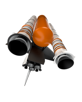Space shuttle scene. Perspective view isolated on  background. 3d rendering - illustration png