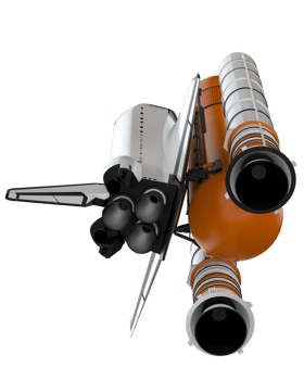 Space shuttle scene. Perspective view isolated on  background. 3d rendering - illustration png