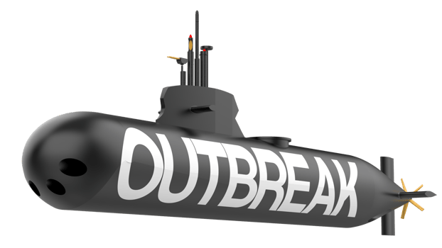 Submarine with label isolated on background. Ideal for large publications or printing. 3d rendering - illustration png