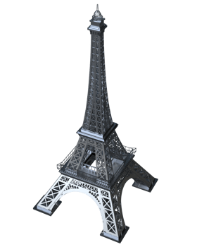 Eiffel tower isolated on background. 3d rendering - illustration png