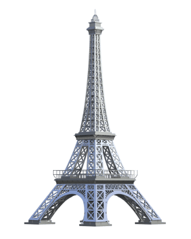 Eiffel tower isolated on background. 3d rendering - illustration png