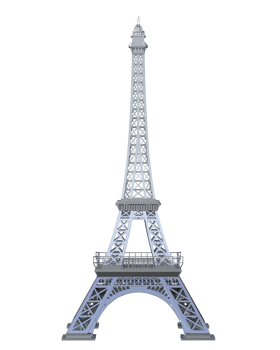 Eiffel tower isolated on background. 3d rendering - illustration png